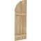 Ekena Millwork Americraft 5-Board (2 Batten) Wood Joined Board-n-Batten Shutters w/ Arch Top, ARW101BQ518X77UNH, PR ARW101BQ518X77UNH - alternate 4
